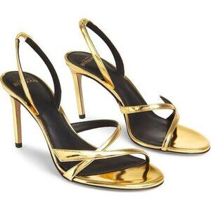 NIB$695 Alexandre Birman Tita Patent Leather Strappy Slingback Sandals 37.5, 6.5